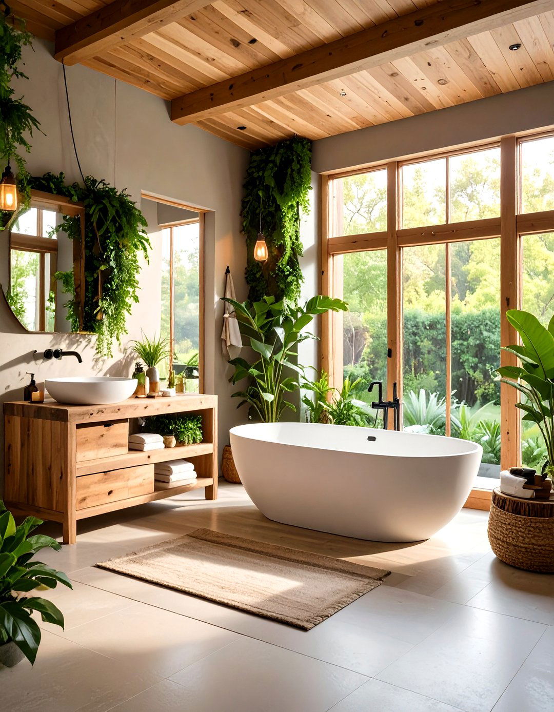 Modern Biophilic Nature Inspired Bathroom Design - 20 Modern Bathroom Decor Ideas