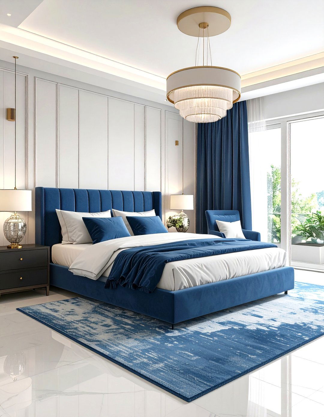 Modern Blue and White Bedroom Luxury - 20 Blue and White Bedroom Ideas