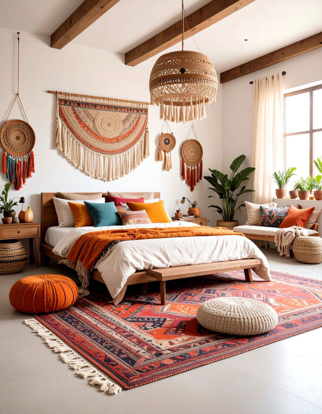 Modern Bohemian Large Bedroom Design - 20 Large Bedroom Design Ideas