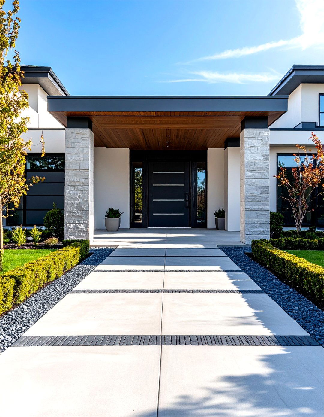 Modern Concrete Driveway Entrance with Clean Lines - 20 driveway entrance ideas