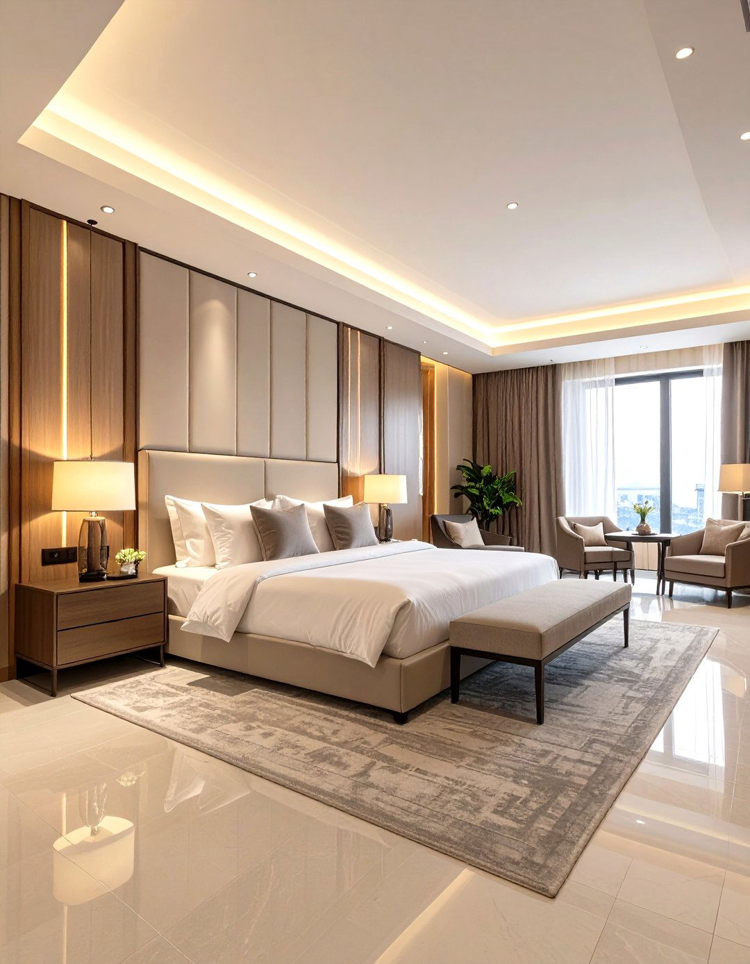 Modern Contemporary Hotel Room Design with Clean Architectural Lines - 20 Hotel Room Design Ideas