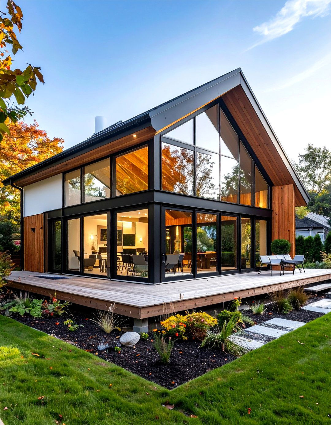 Modern Cottage House Exterior Full Height Glass Gable - 20 modern cottage house exterior ideas