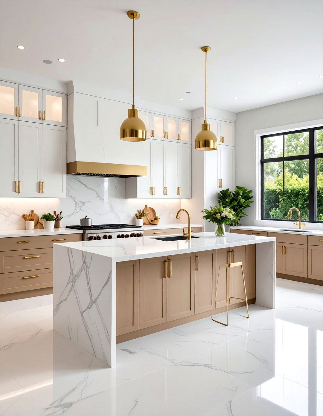 Modern Espresso and Brass Luxe - 20 Brown Kitchen Cabinets Ideas