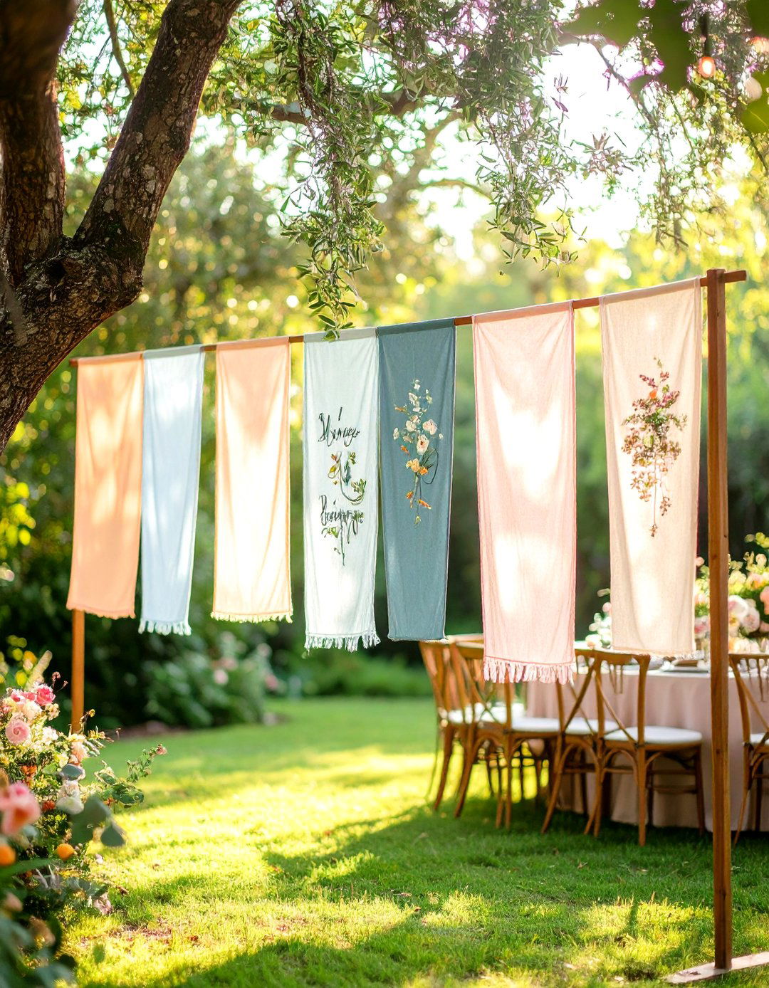Modern Fabric Banner Wedding Sign System - 20 Wedding Sign Ideas