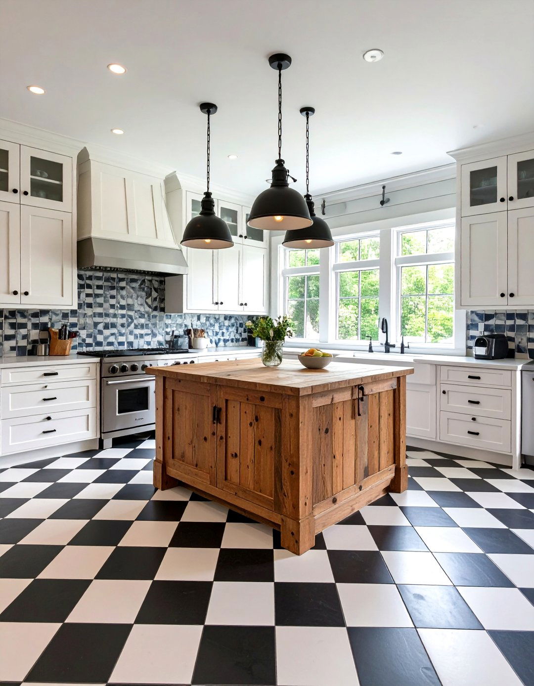 Modern Farmhouse Checkered Floors Kitchen - 20 Kitchens With Checkered Floors