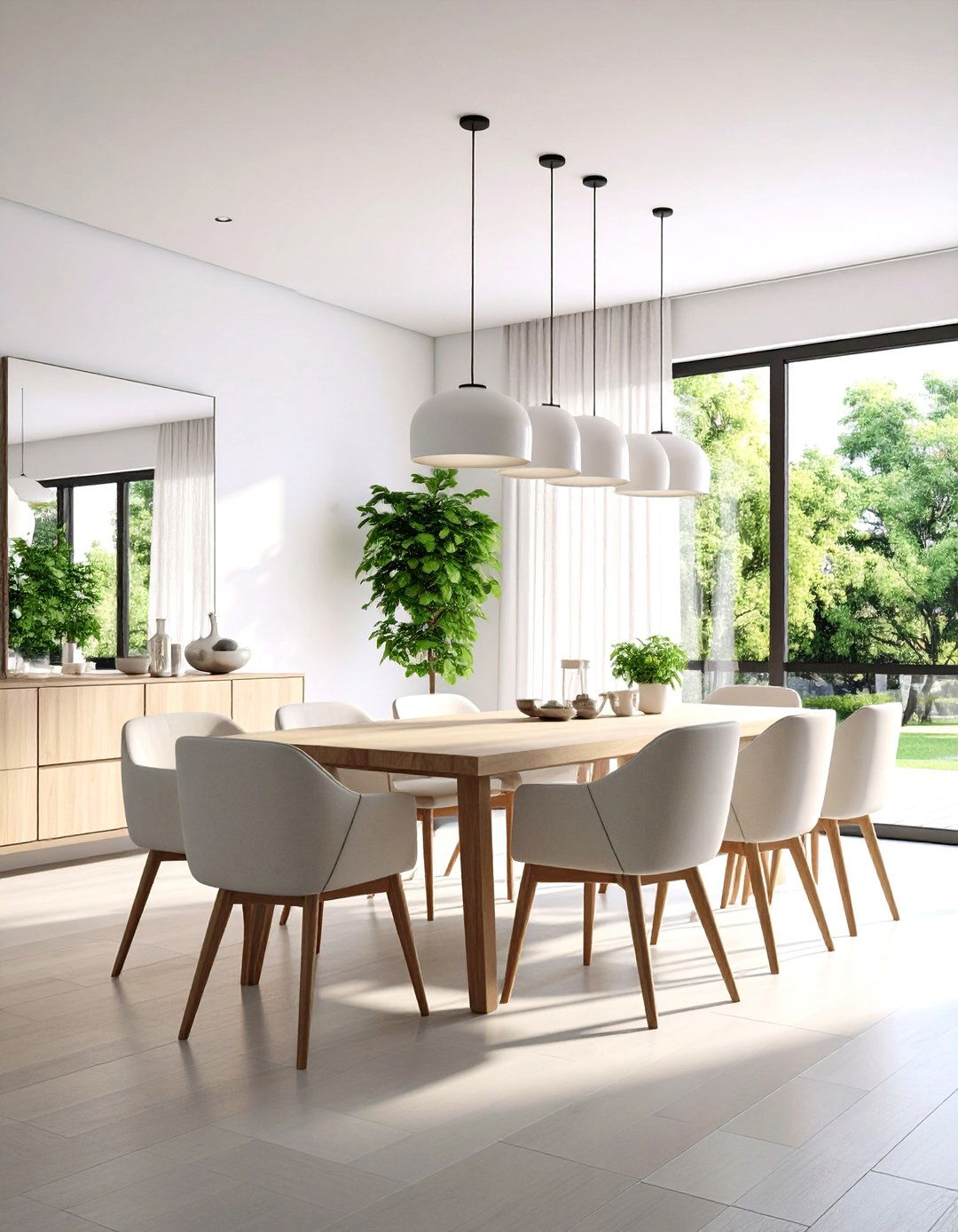 Modern Farmhouse Dining Room with Natural Light Maximization - 20 Modern Farmhouse Dining Room Ideas