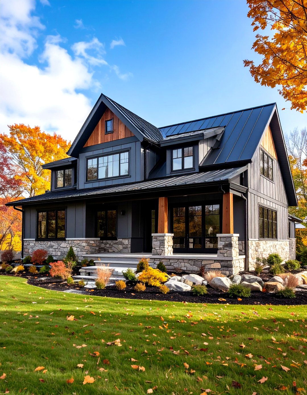 Modern Farmhouse Exterior with Mixed Siding and Vertical Accents - 20 Modern Farmhouse Exterior