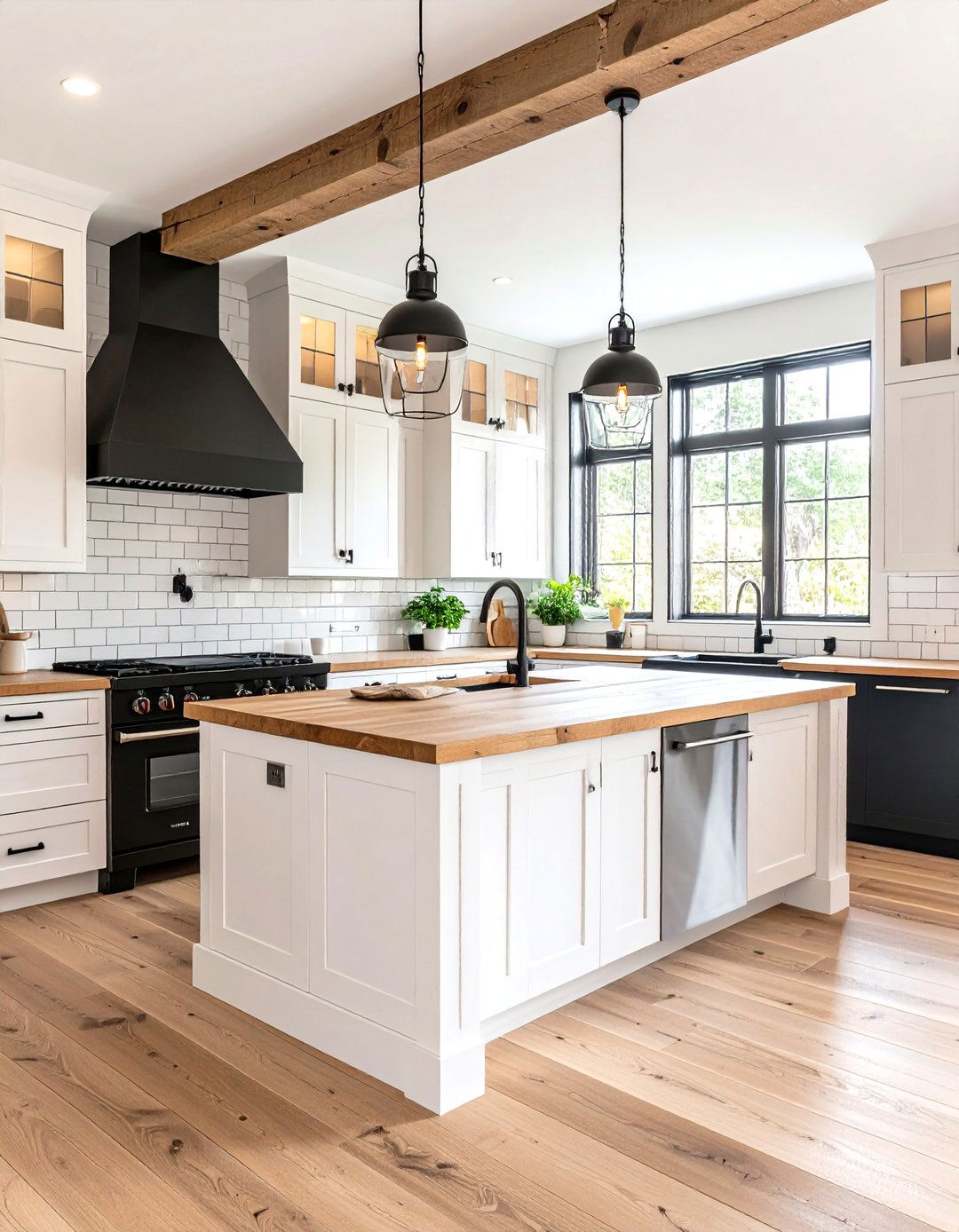 Modern Farmhouse Kitchen With Black Appliances - 20 Kitchen With Black Appliances