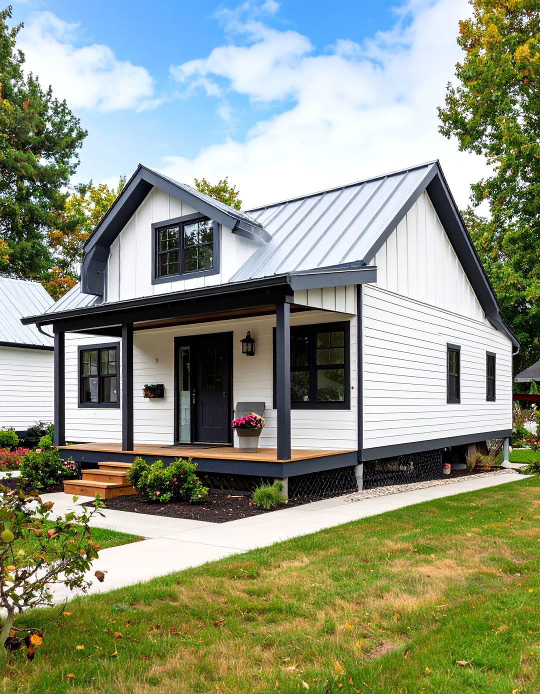 Modern Farmhouse Mobile Home Siding with Board and Batten Accents - 20 Mobile Home Siding Design Ideas