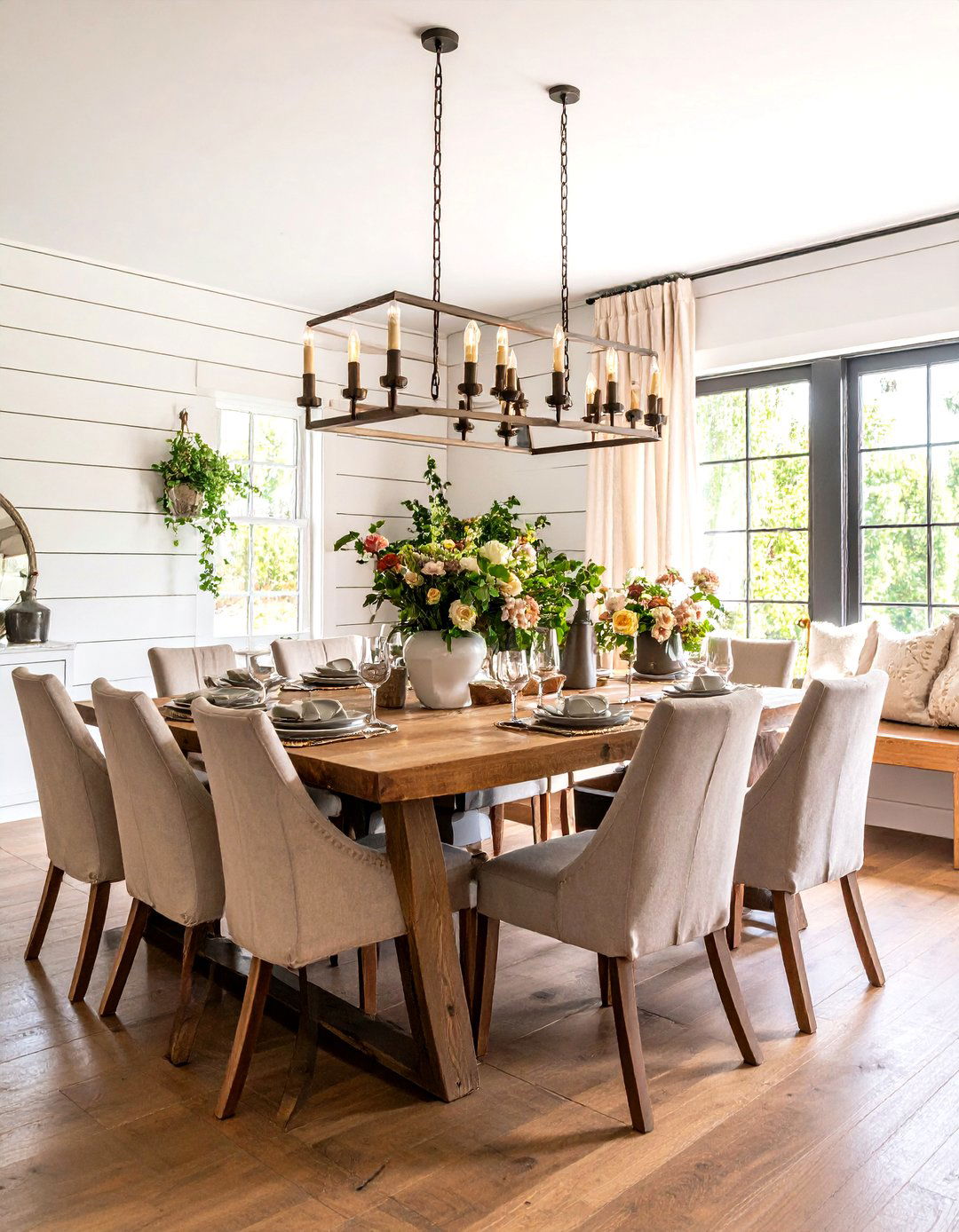 Modern Farmhouse Rustic Dining Room Elegance - 20 Rustic Dining Room Ideas