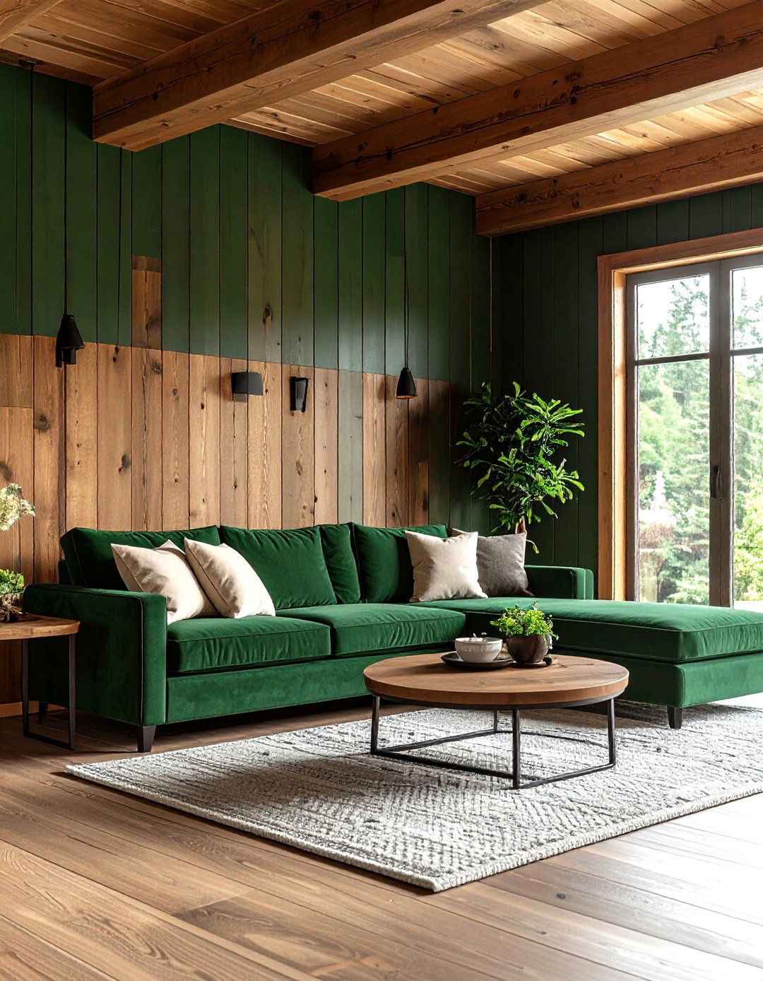 Modern Farmhouse Shiplap in Dark Green - 20 Dark Green Accent Wall Ideas