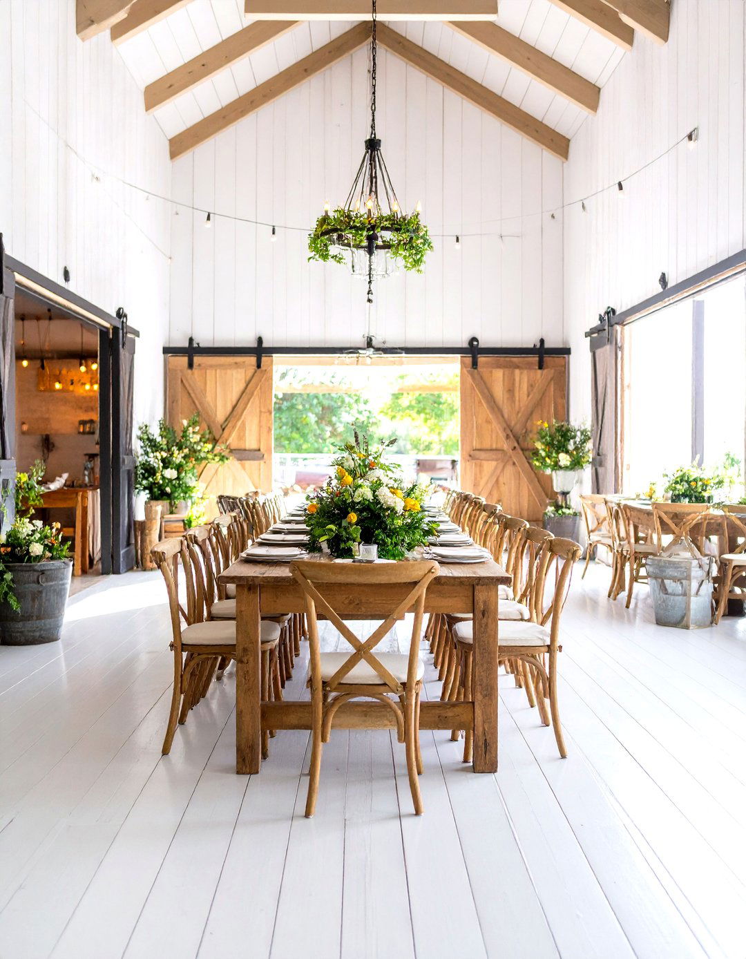 Modern Farmhouse Wedding Reception with Shiplap Details - 20 Wedding Reception Ideas