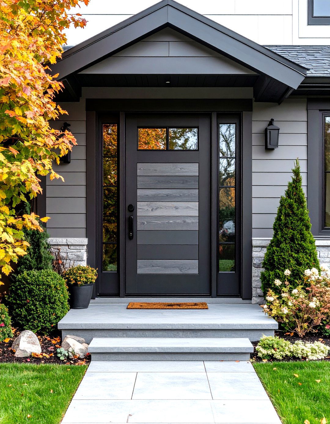 Modern Farmhouse - 20 Stained Front Door Ideas