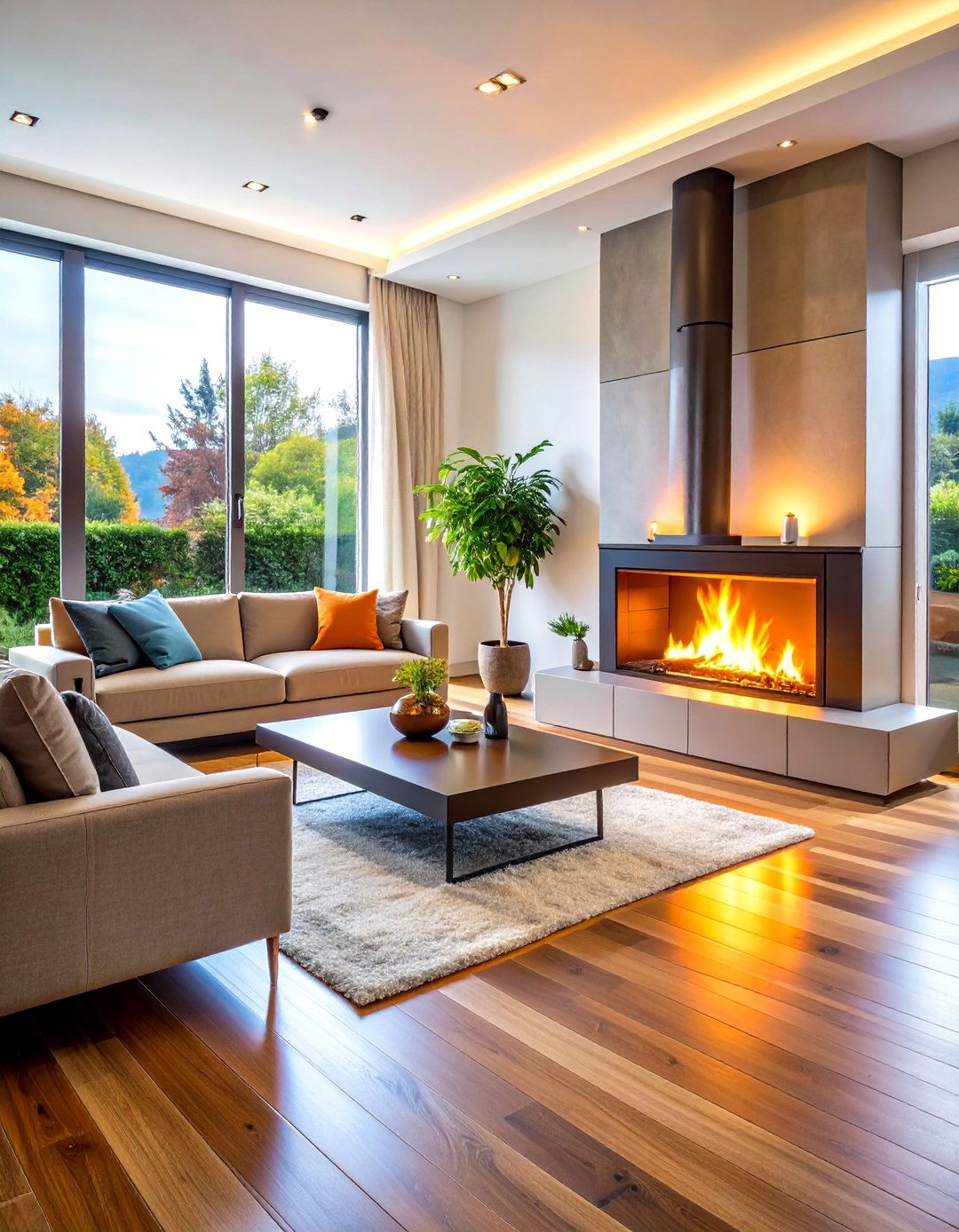 Modern Fireplace with Bioethanol Fuel System - 20 Modern Fireplace Ideas