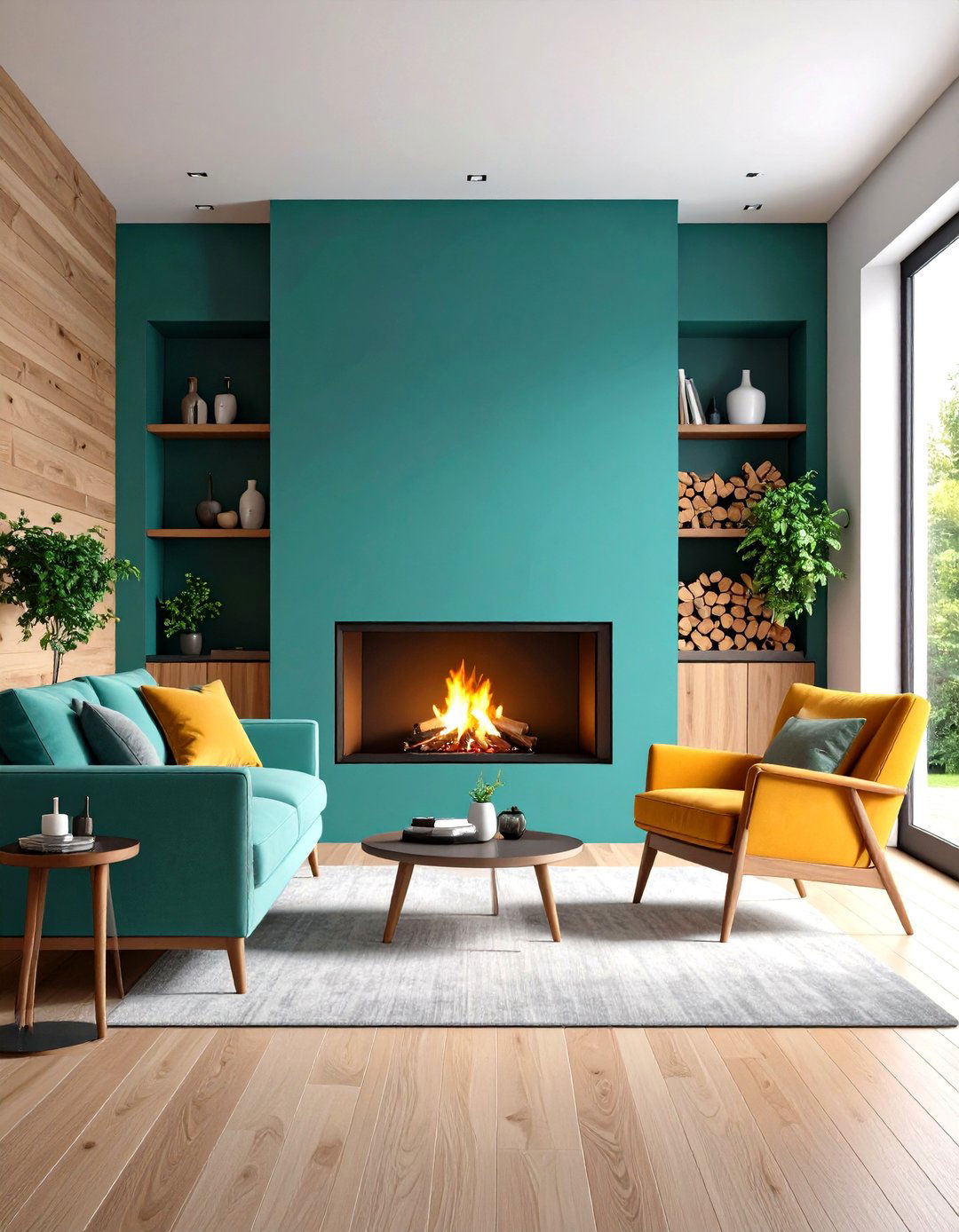 Modern Fireplace with Built In Storage Niches - 20 Modern Fireplace Ideas