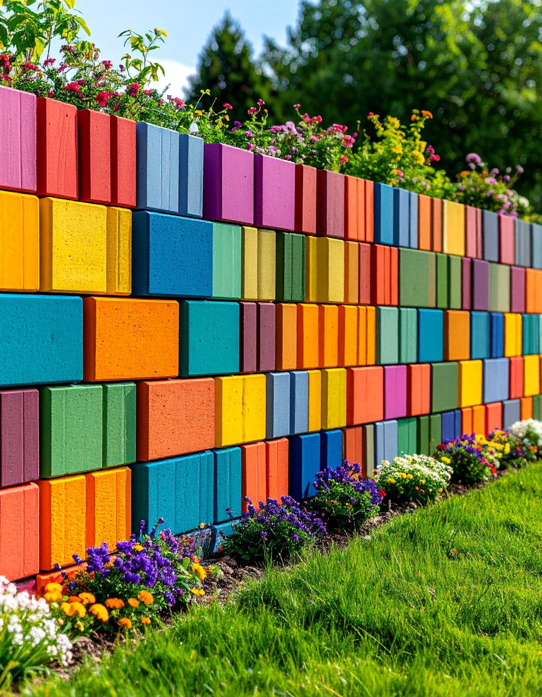 Modern Geometric Cinder Block Fence Pattern - 20 Cinder Block Fence Ideas