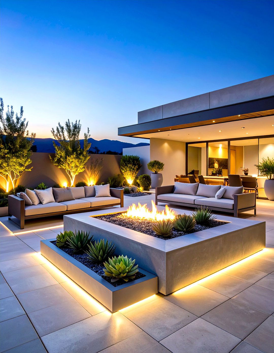 Modern Geometric Patio Ideas With Firepit - 20 Patio Ideas With Firepit