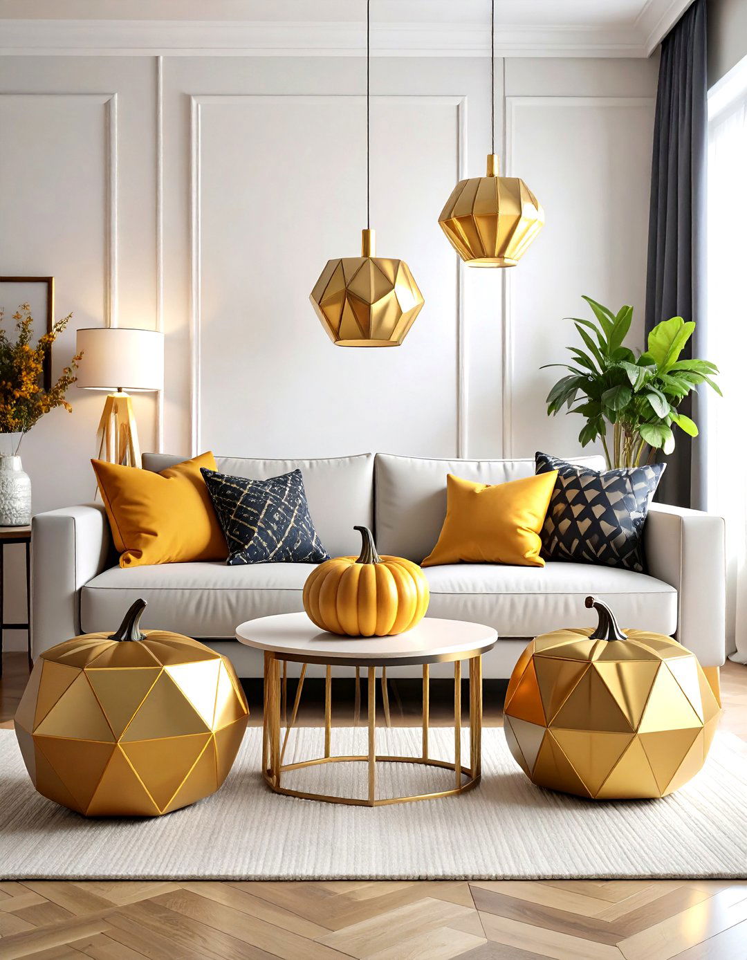 Modern Geometric Pumpkin Decor Collection - 20 Pumpkin Decor Ideas