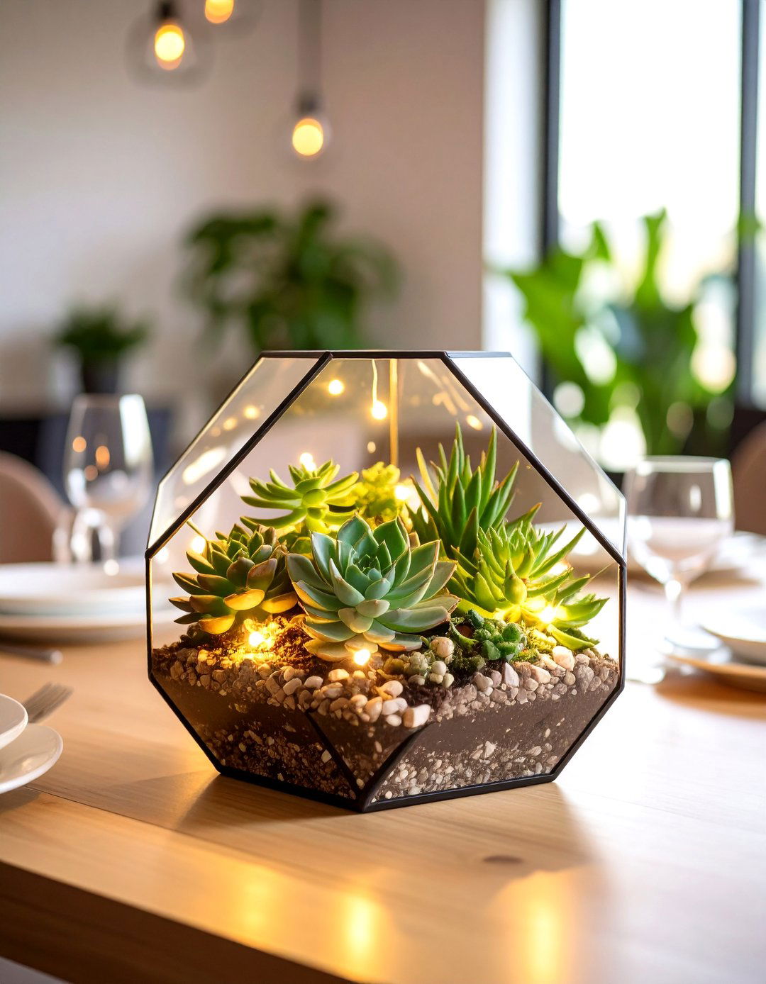 Modern Geometric Terrarium Centerpieces - 20 Centerpiece Ideas