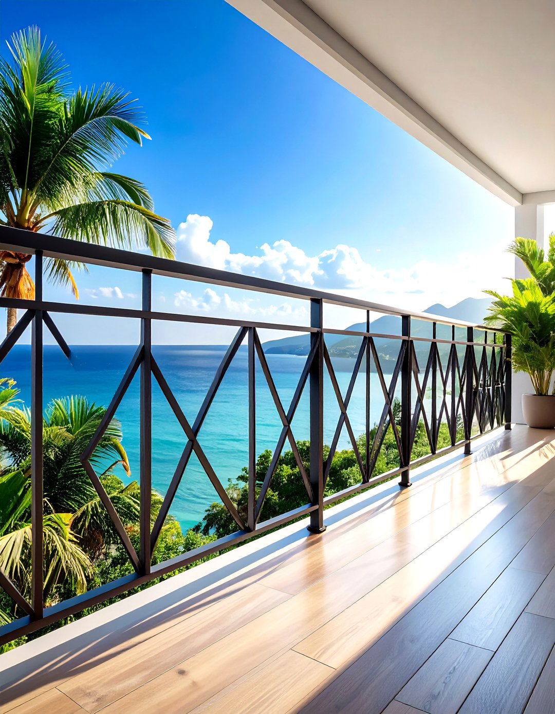 Modern Geometric Wrought Iron Balcony Railing Design - 20 Wrought Iron Balcony Railing Design Ideas
