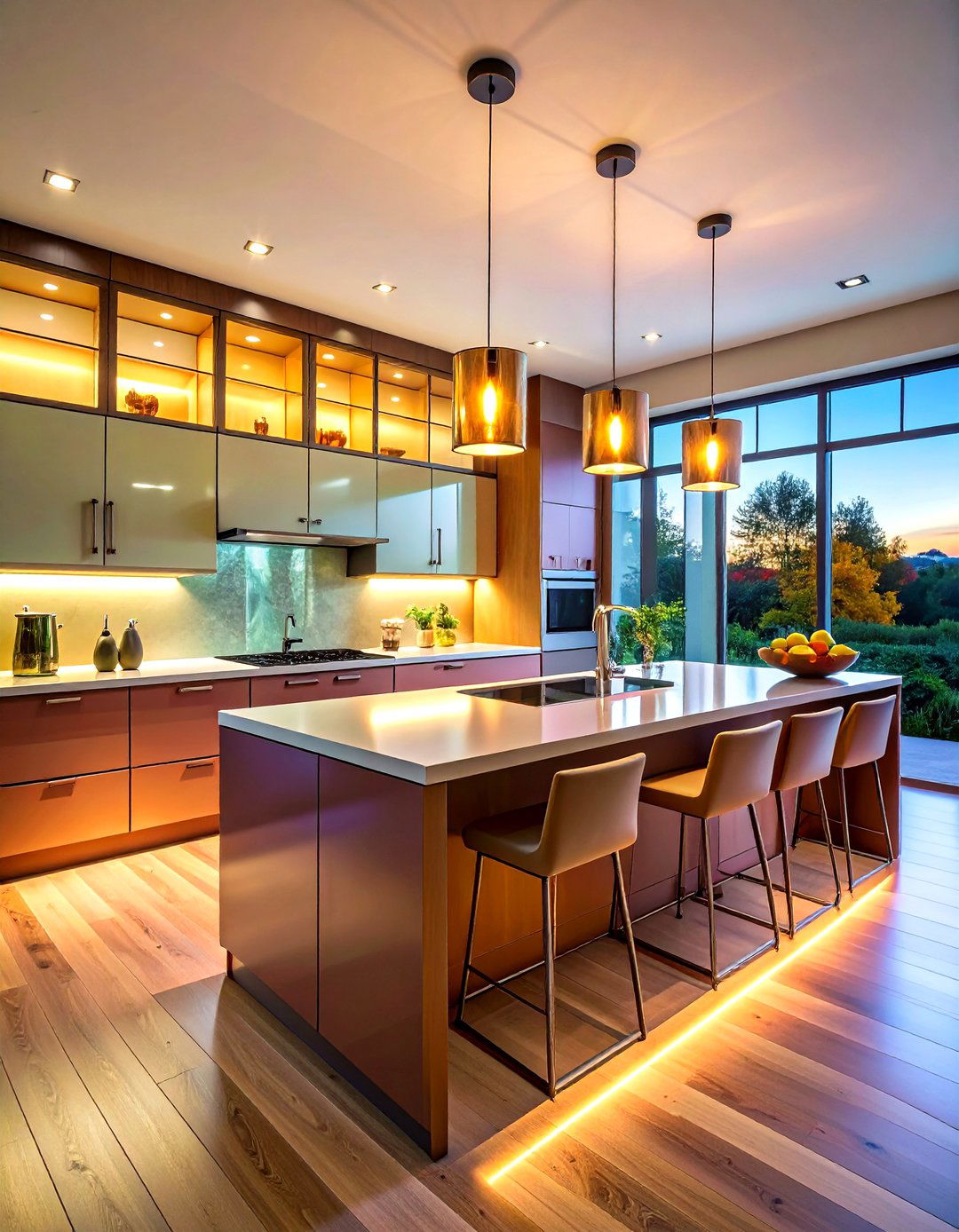 Modern Glass Front Kitchen Without Upper Cabinets - 20 Kitchens Without Upper Cabinets