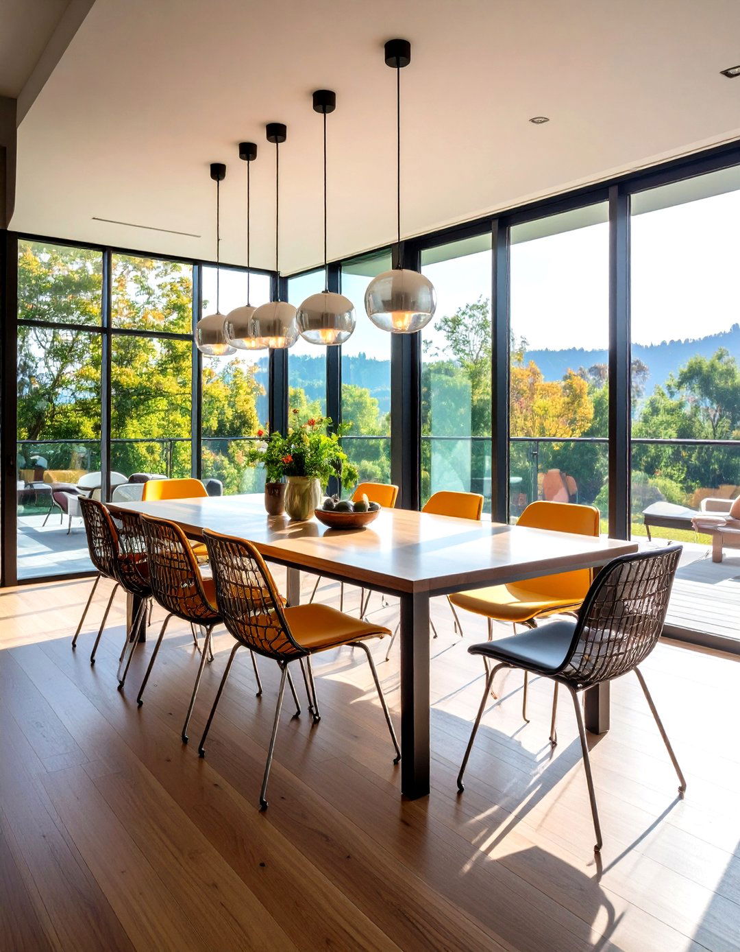Modern Glass and Metal - 20 Sunroom Dining Room Ideas