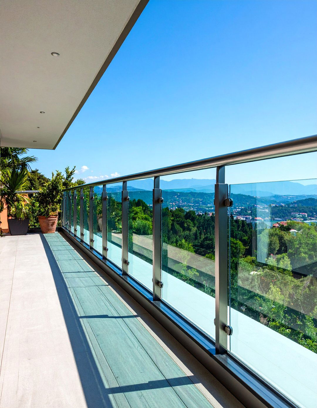 Modern Glass and Steel Balcony Over Garage - 20 Balcony Over Garage Ideas