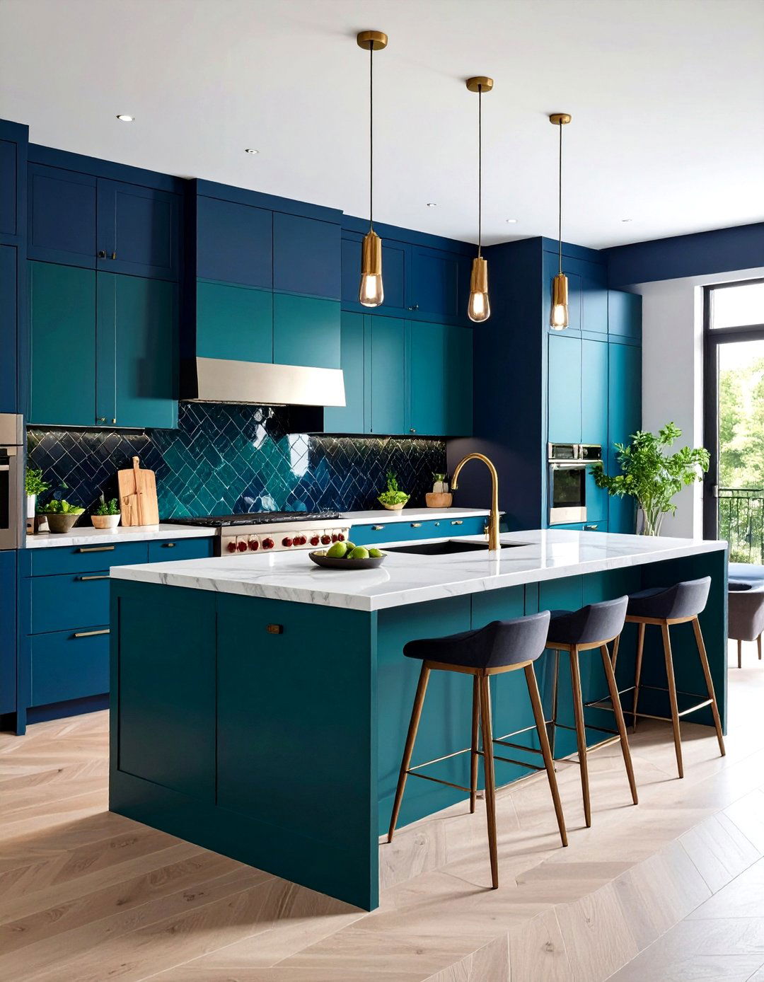 Modern Kitchen Backsplash Bold Color Statement - 20 Modern Kitchen Backsplash Ideas