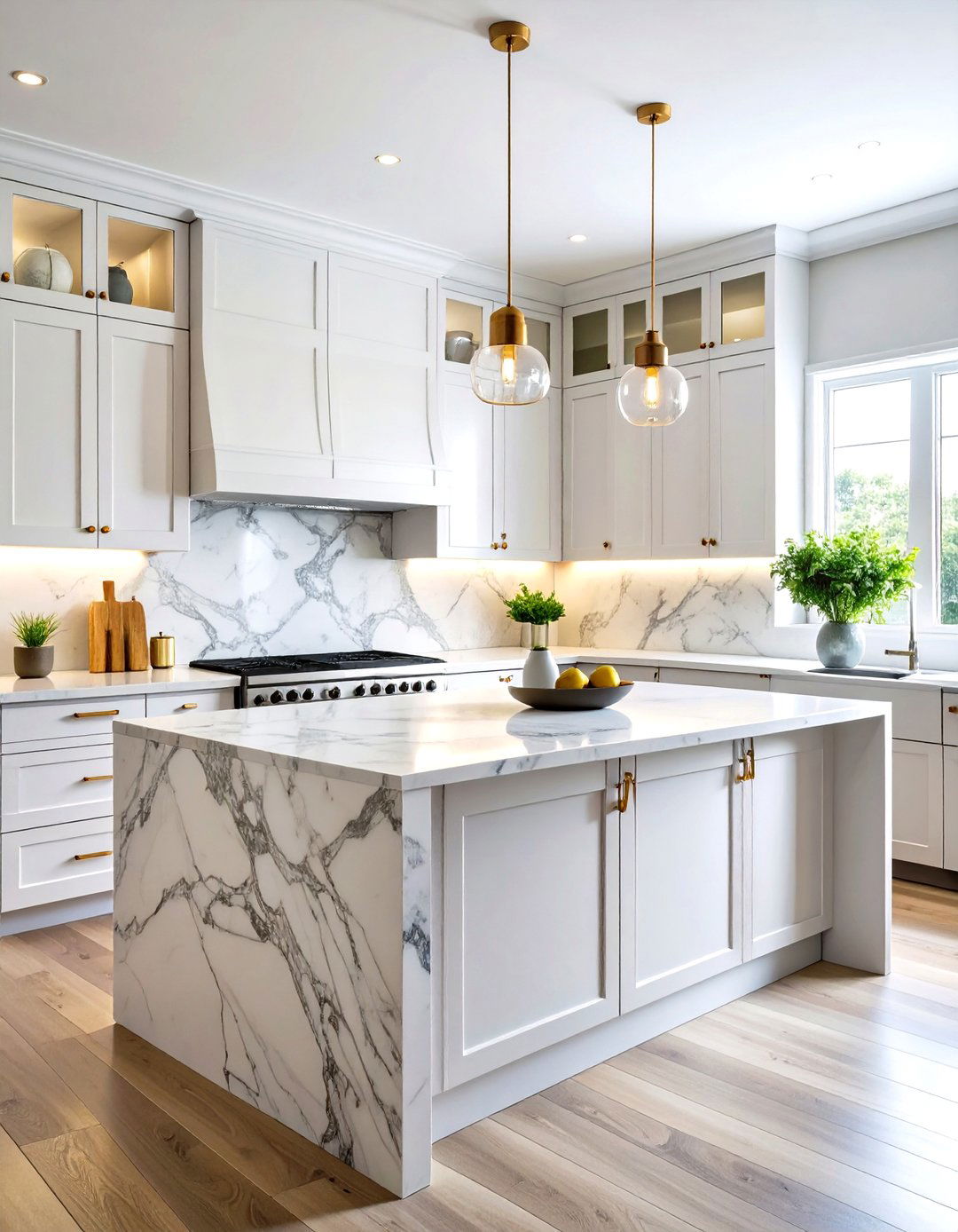 Modern Kitchen Backsplash Marble Statement Installation - 20 Modern Kitchen Backsplash Ideas