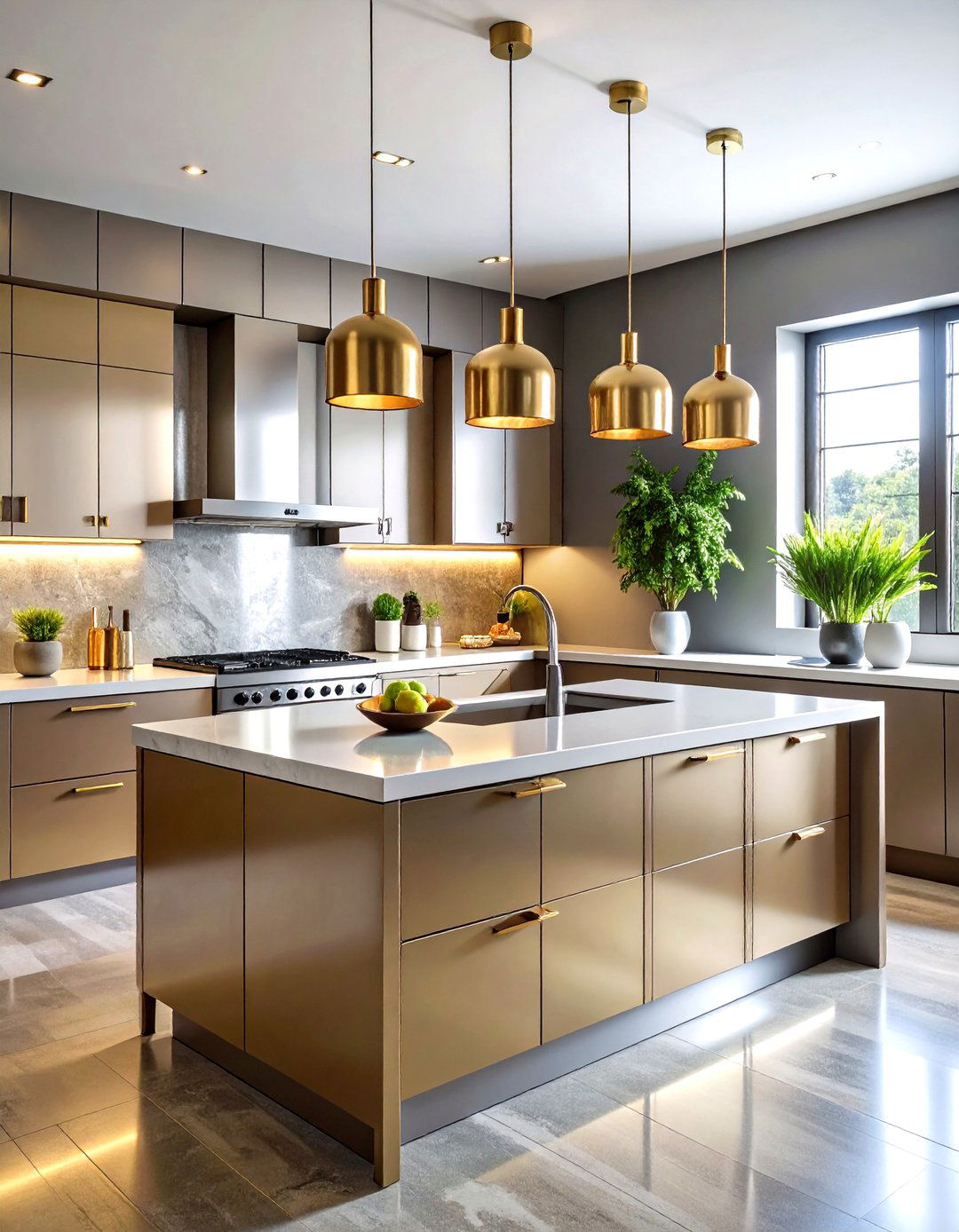 Modern Kitchen Backsplash Metallic Finish Integration - 20 Modern Kitchen Backsplash Ideas