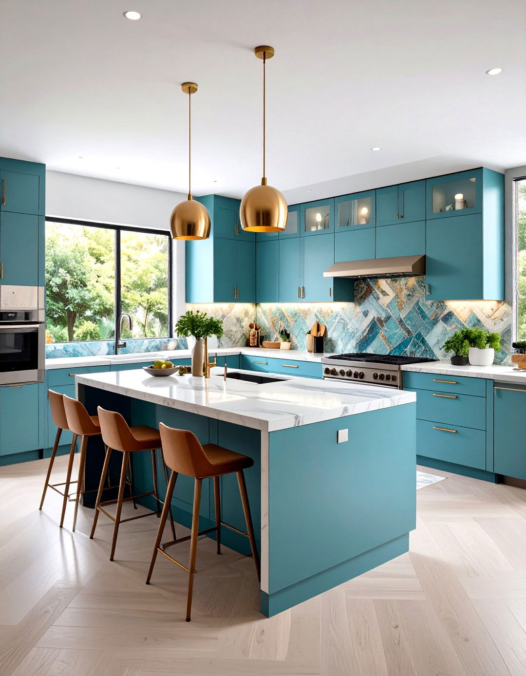 Modern Kitchen Backsplash Mixed Material Composition - 20 Modern Kitchen Backsplash Ideas