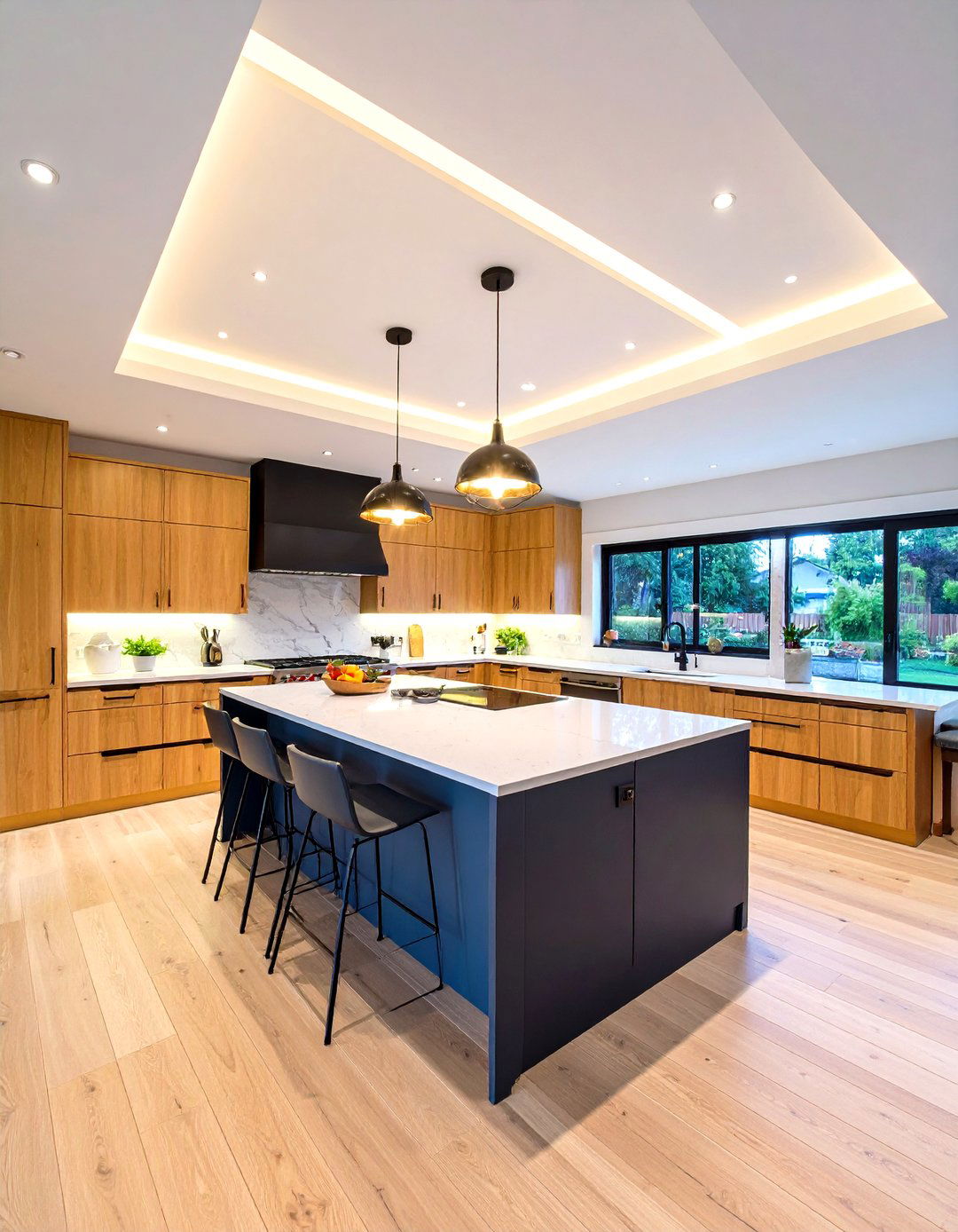 Modern LED Cove Lit Tray Ceiling - 20 tray ceiling ideas