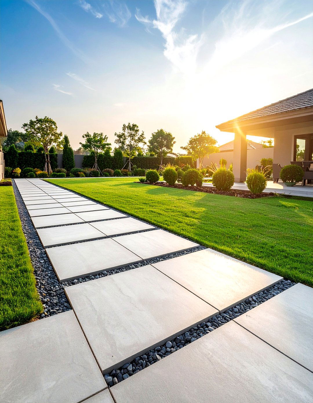 Modern Large Format Concrete Paver Walkway - 20 Concrete Paver Walkway Ideas