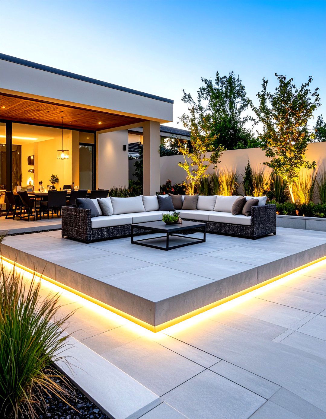Modern Large Format Paver Patio with Minimalist Design - 20 Paver Patio Ideas