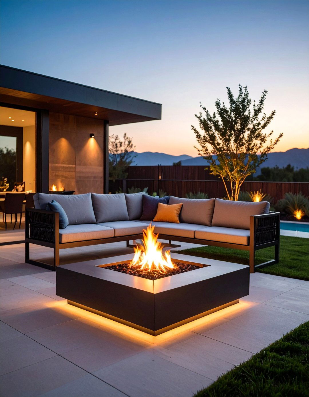 Modern Linear Fire Pit Benches - 20 Fire Pit Chair Ideas