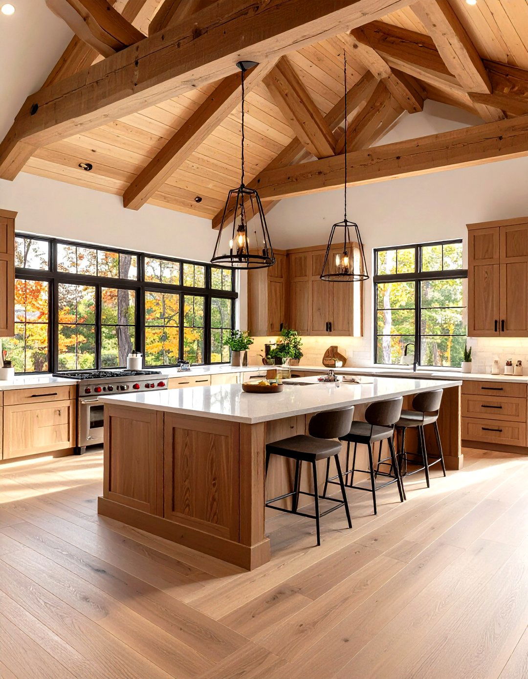 Modern Lodge Style Log Cabin Kitchen - 20 Log Cabin Interior Design Ideas