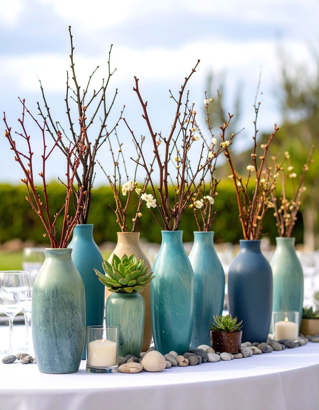 Modern Minimalist Branch Displays - 20 Tall Wedding Centerpiece Ideas