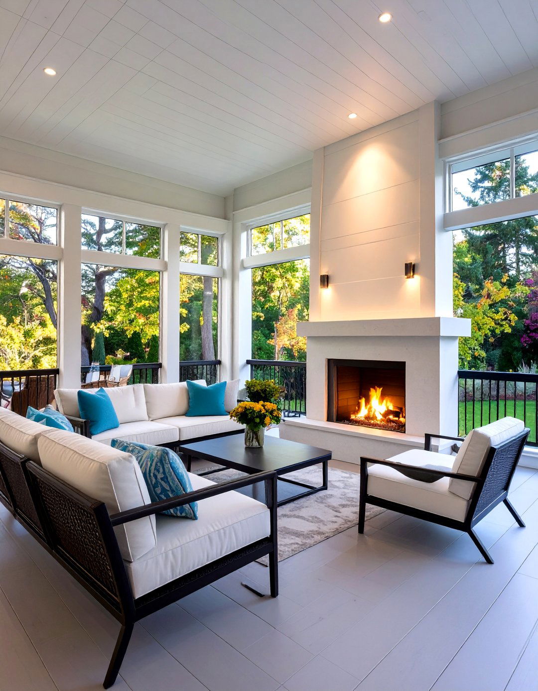 Modern Minimalist Fireplace Designs - 20 Screened-in Porch With Fireplace Ideas