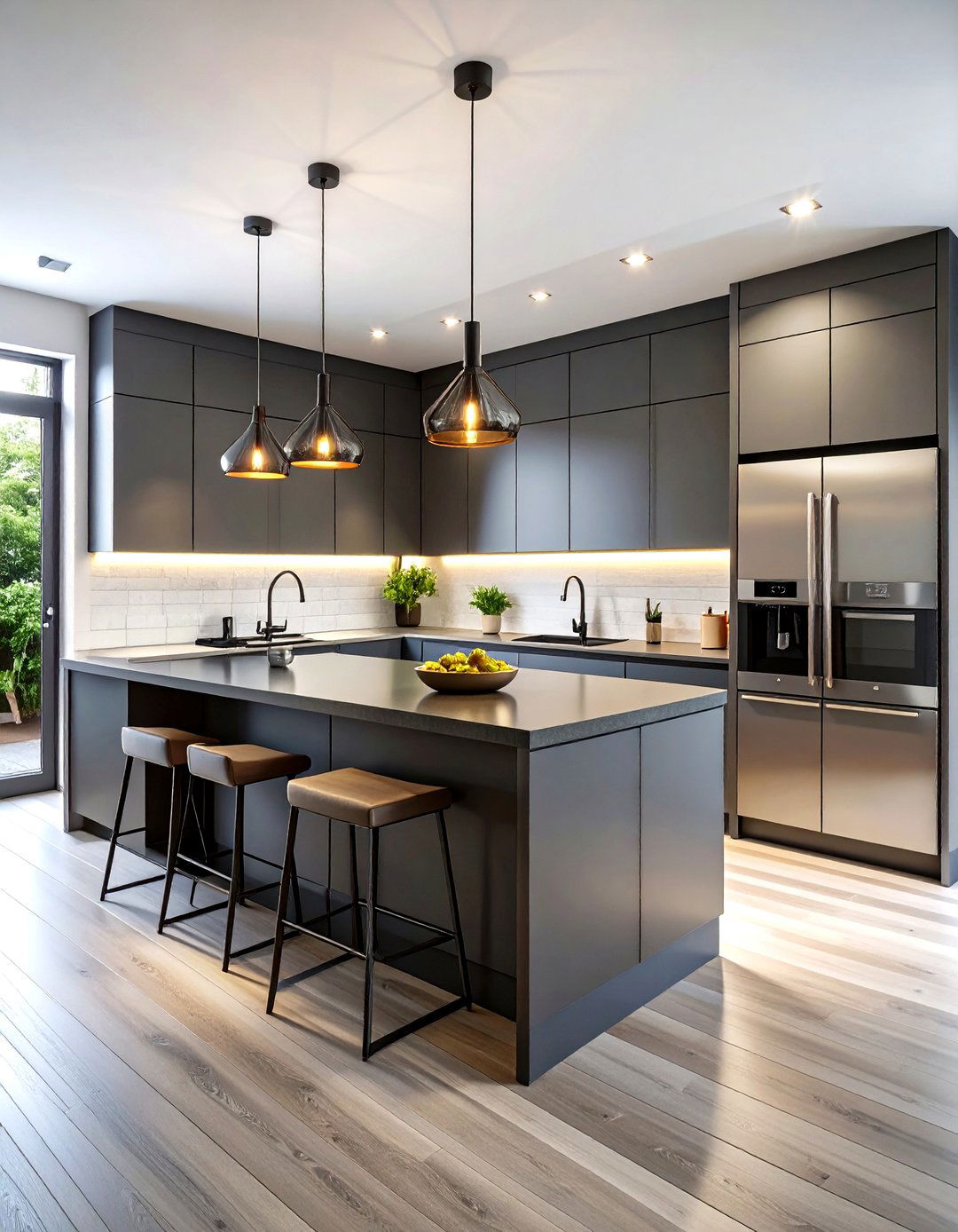 Modern Minimalist Gray Cabinets and Black Countertops Kitchen - 20 Kitchen With Gray Cabinets And Black Countertops Ideas