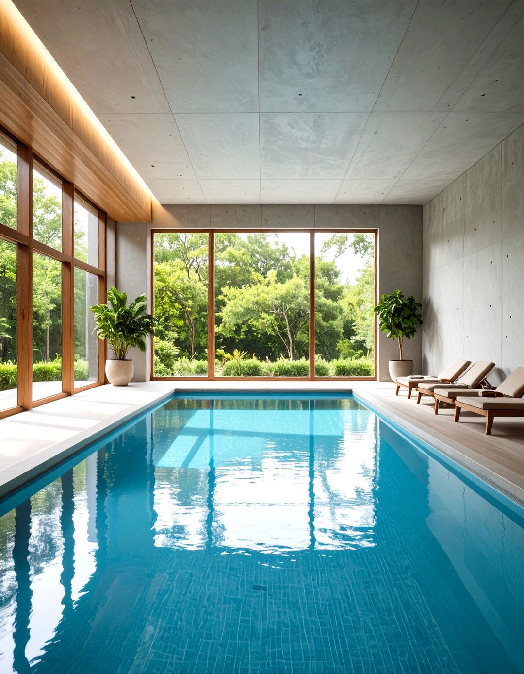 Modern Minimalist Indoor Pool Zen Retreat - 20 Indoor Pool Ideas