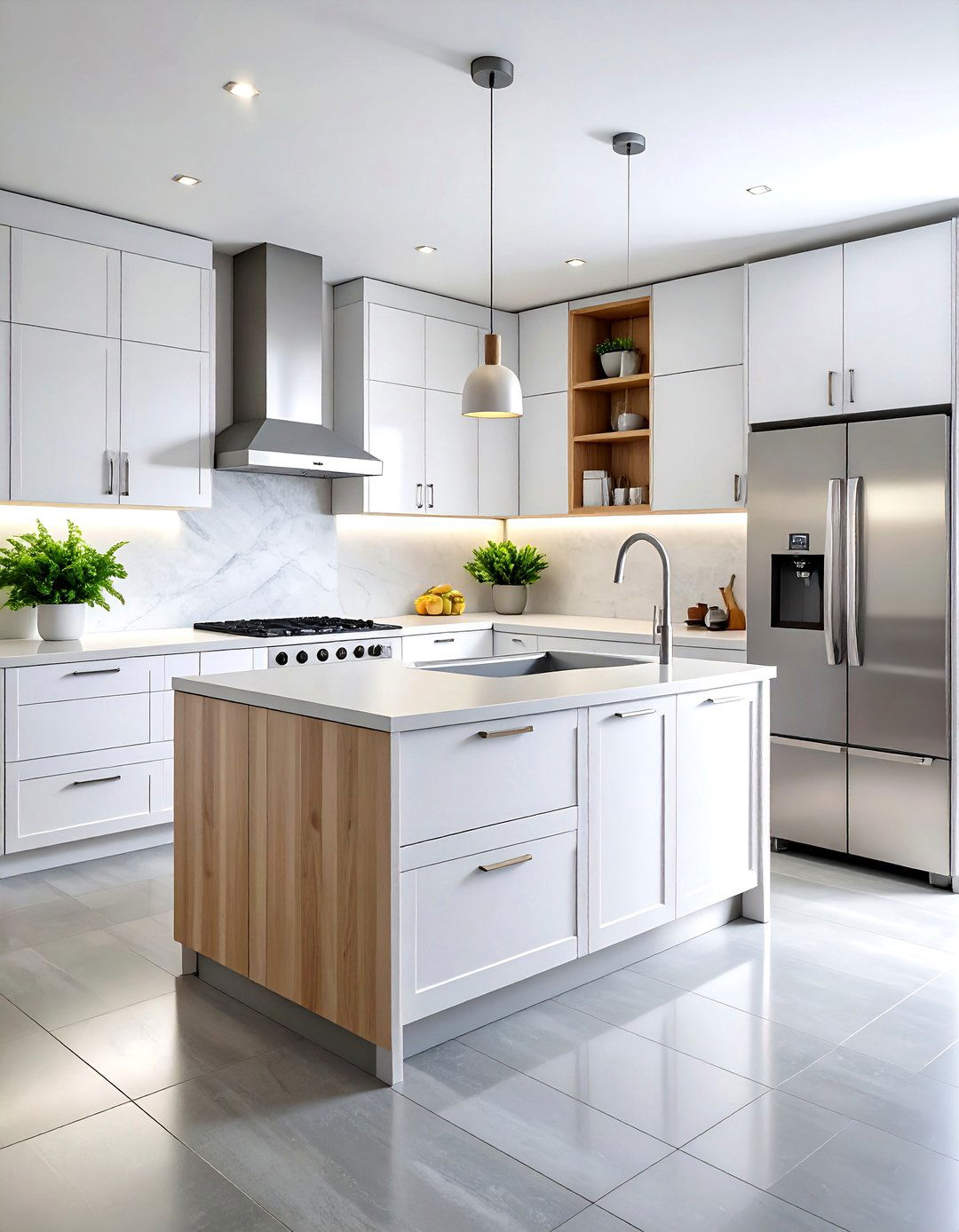 Modern Minimalist Kitchens With Grey Floors - 20 Kitchens With Grey Floors