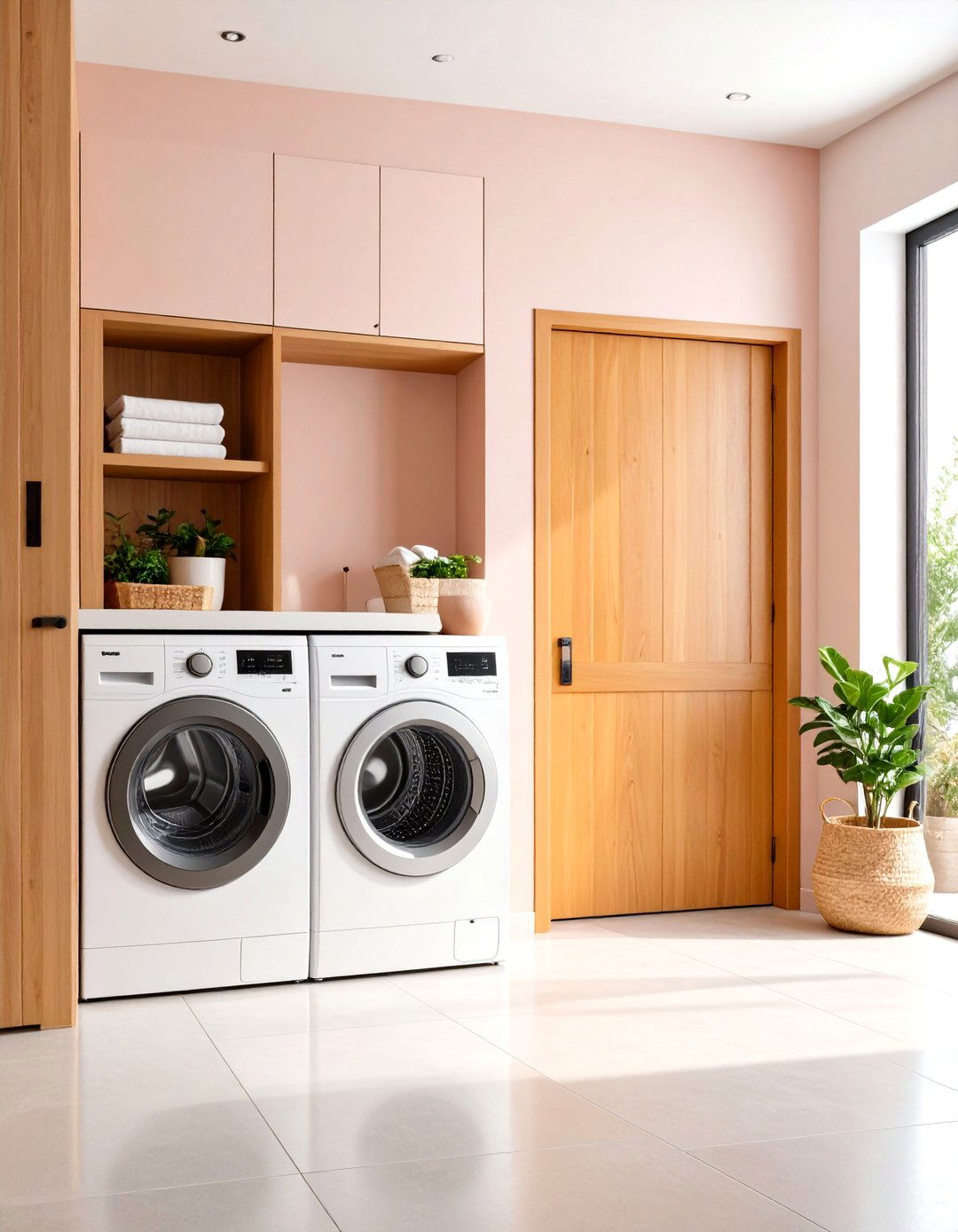 Modern Minimalist Laundry Room Door with Hidden Hardware - 20 Laundry Room Door Ideas