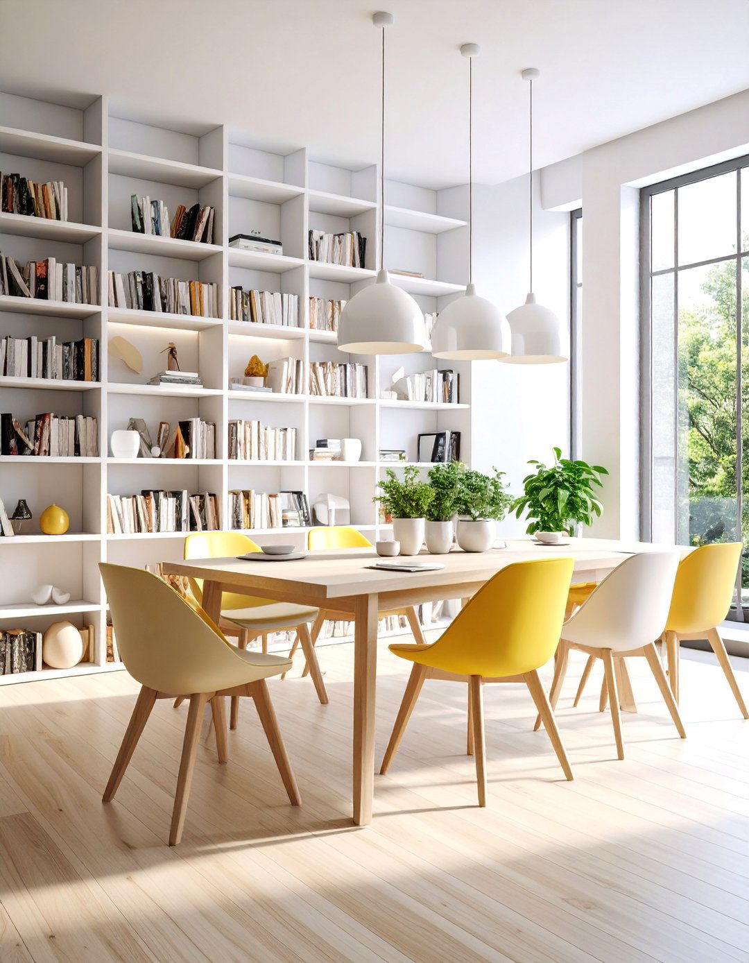 Modern Minimalist Library Dining Room Combo - 20 Library Dining Room Combo Ideas