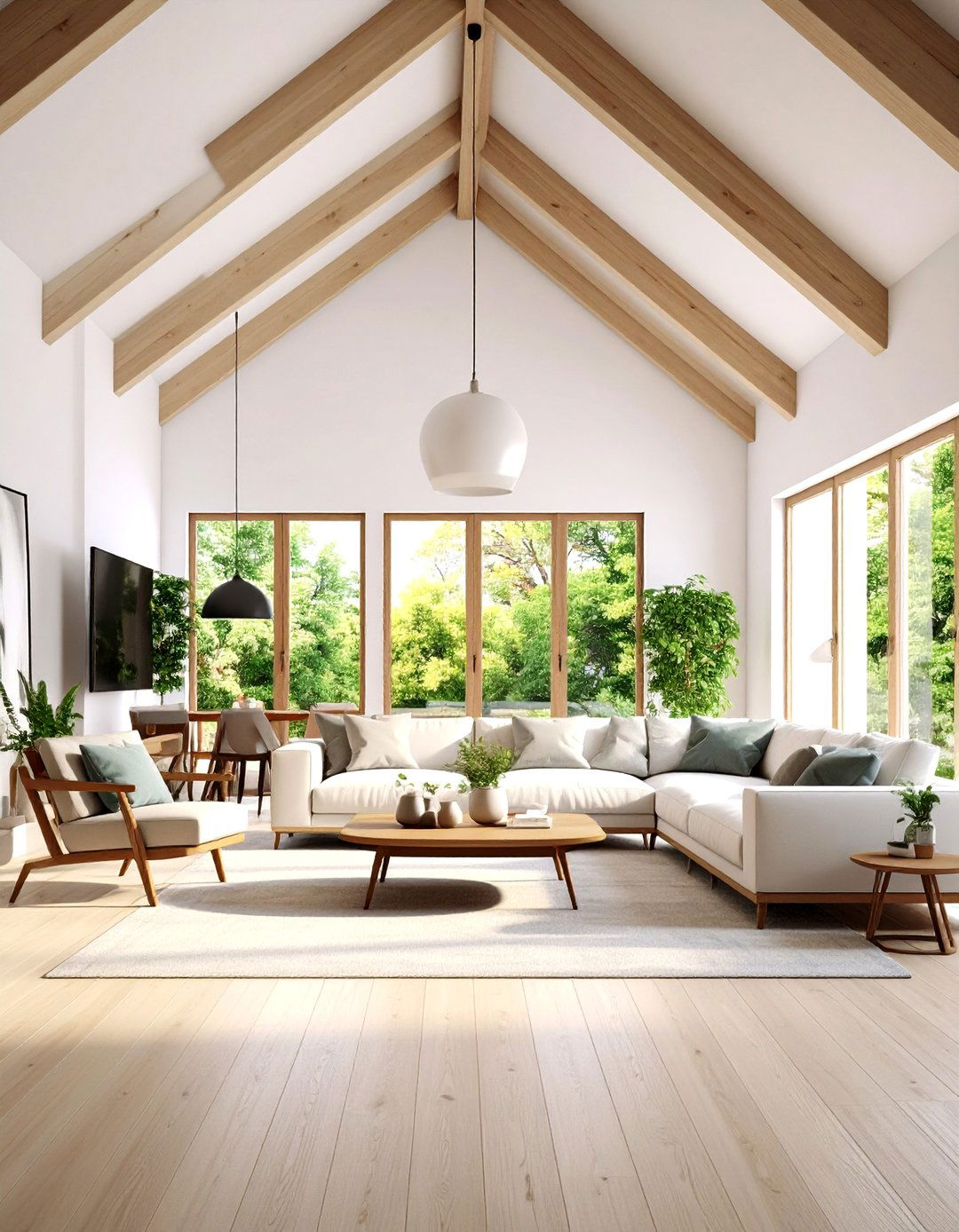 Modern Minimalist Living Room Vaulted Ceiling Design - 20 Living Room Vaulted Ceiling Ideas