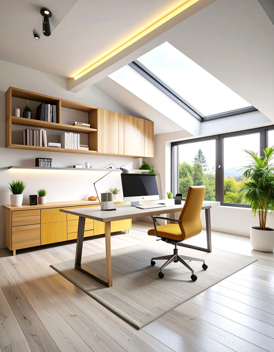 Modern Minimalist Low Ceiling Small Attic Room Home Office - 20 Low Ceiling Small Attic Room Ideas