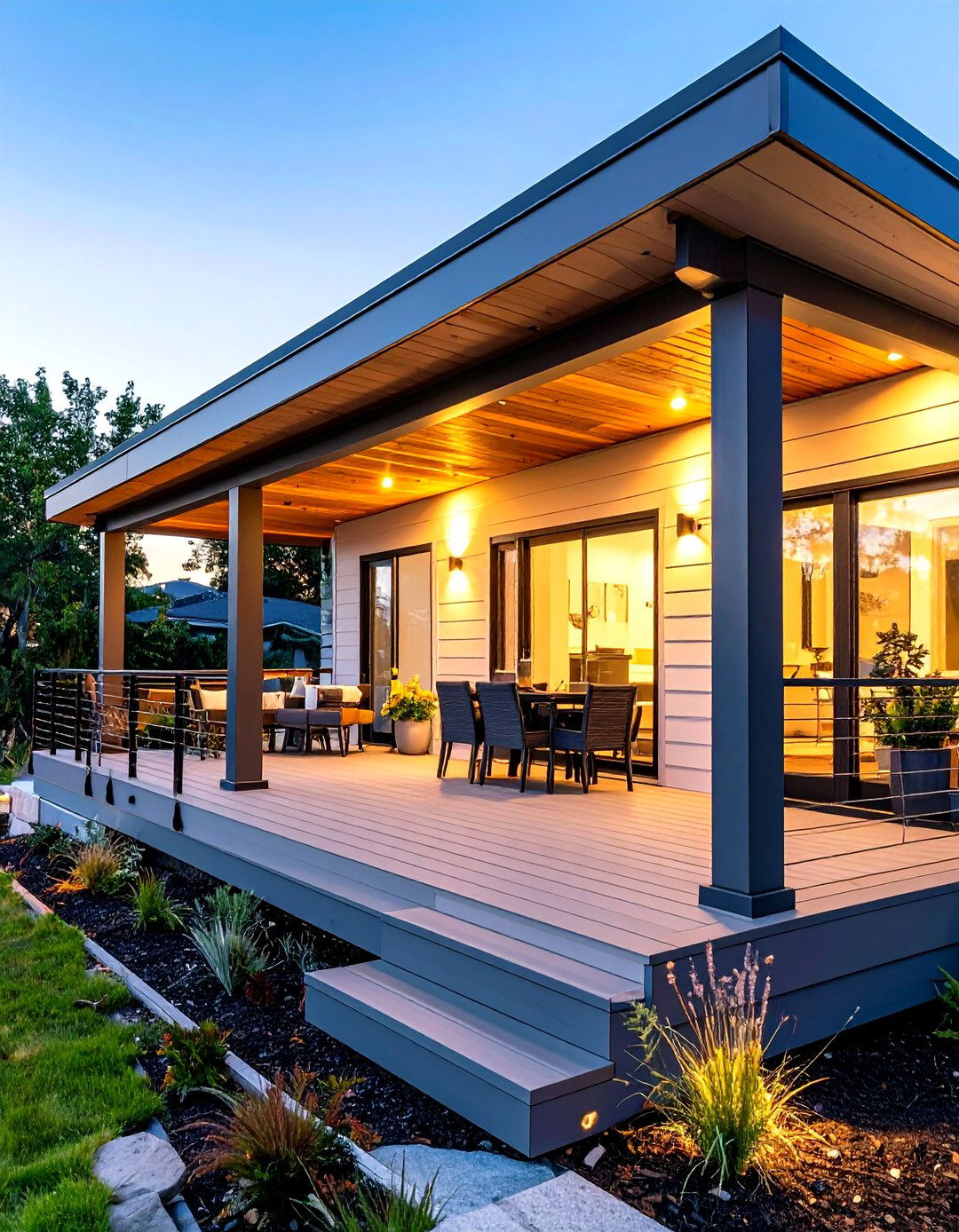 Modern Minimalist Mobile Home Porch - 20 Mobile Home Porch Ideas