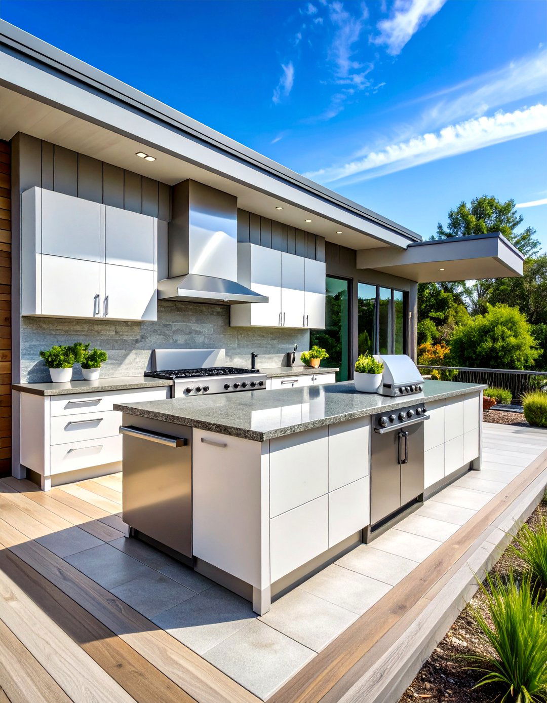 Modern Minimalist Outdoor Kitchen on Deck - 20 Outdoor Kitchen on Deck