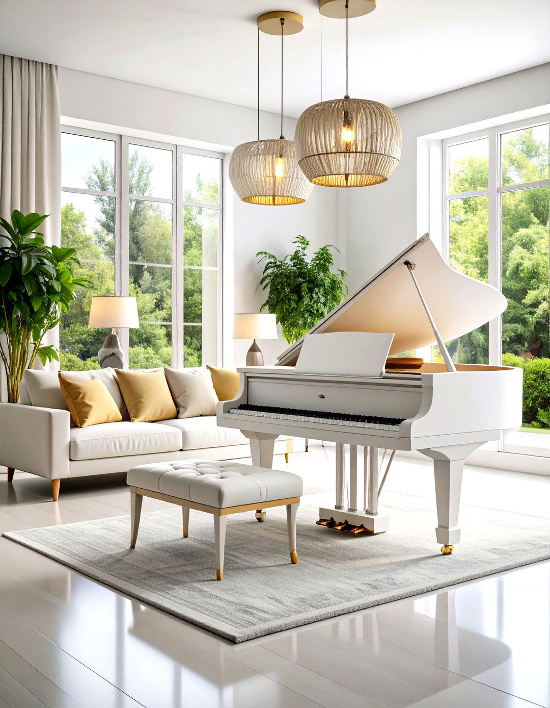 Modern Minimalist Piano Room - 20 Piano Room Ideas