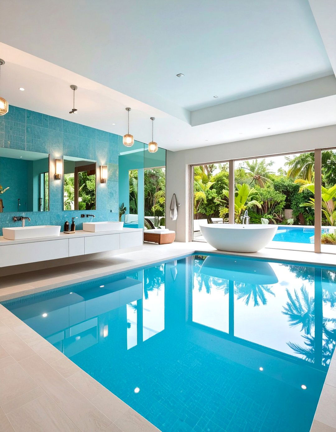 Modern Minimalist Pool Bathroom - 20 Pool Bathroom Ideas
