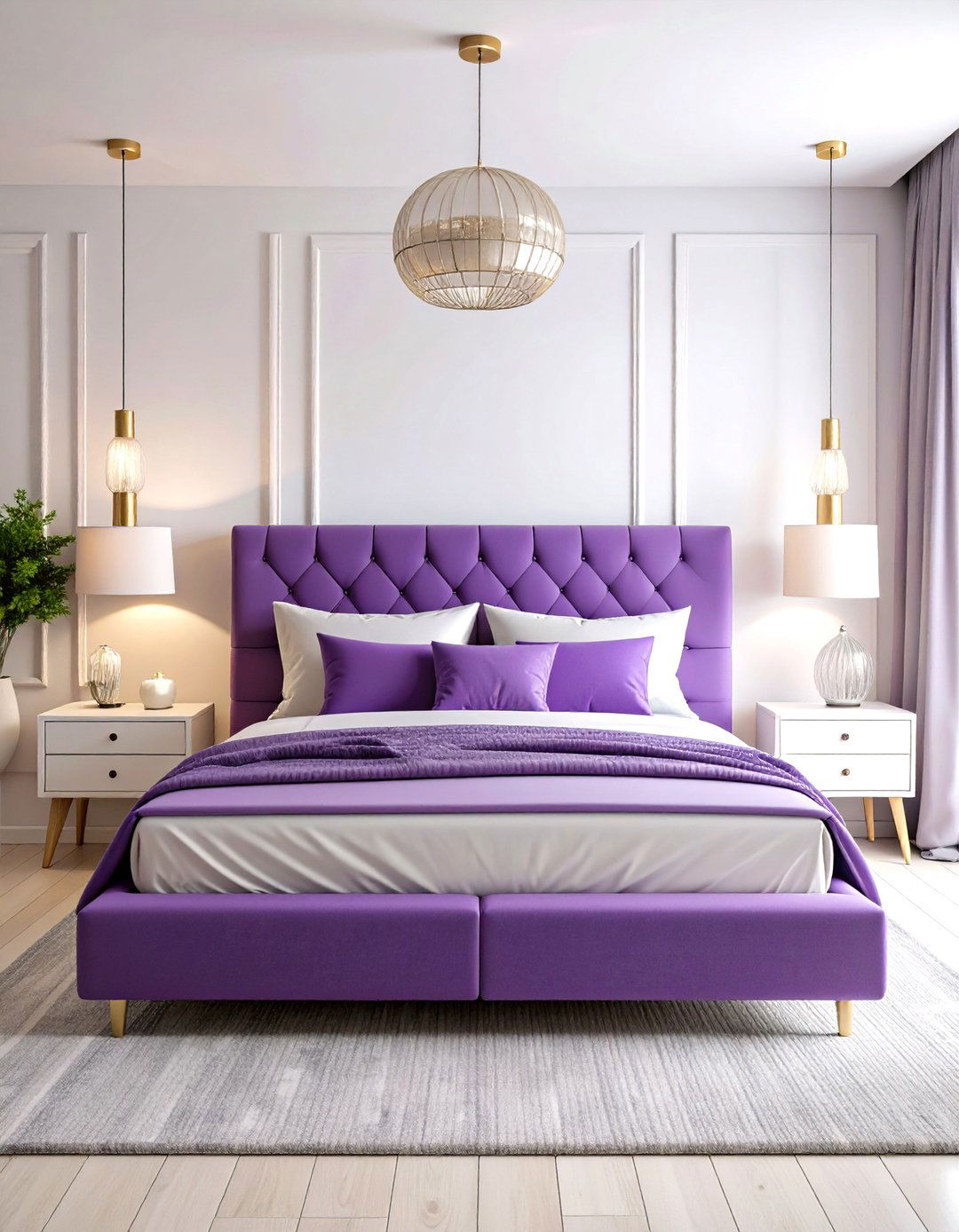 Modern Minimalist Purple Bedroom Retreat - 20 Purple Bedroom Ideas